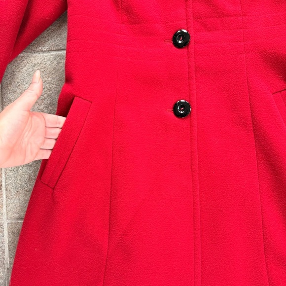VENUS Vibrant Red Trench Coat Size 8 - Picture 5 of 12